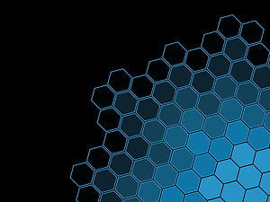 Abstract Dark Blue Hexagon Grid Pattern on Black Background HD wallpaper