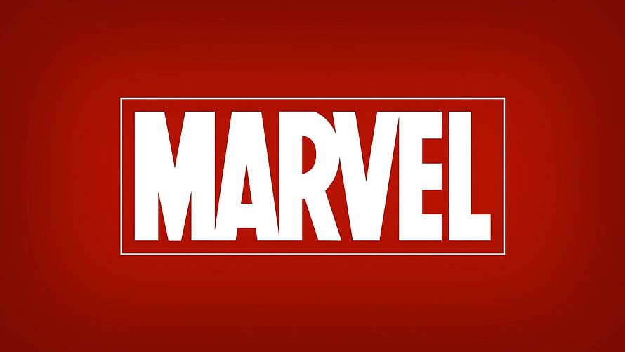 Classic Marvel Logo on Deep Red Background Minimalist Branding Design HD wallpaper