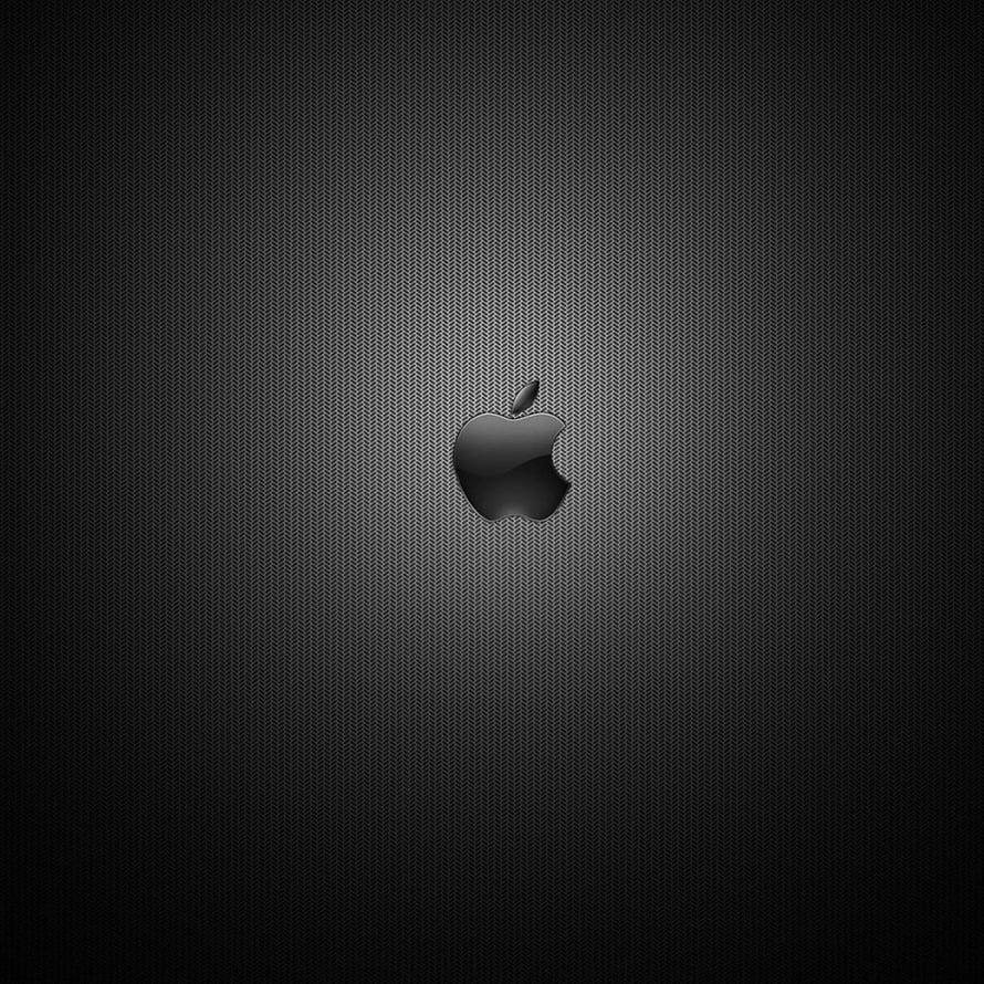 Apple Logo on Dark Carbon Fiber Texture with Subtle Vignette HD phone wallpaper