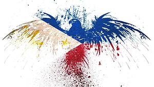 Philippine Flag Eagle Artwork with Paint Splatter Design HD wallpaper