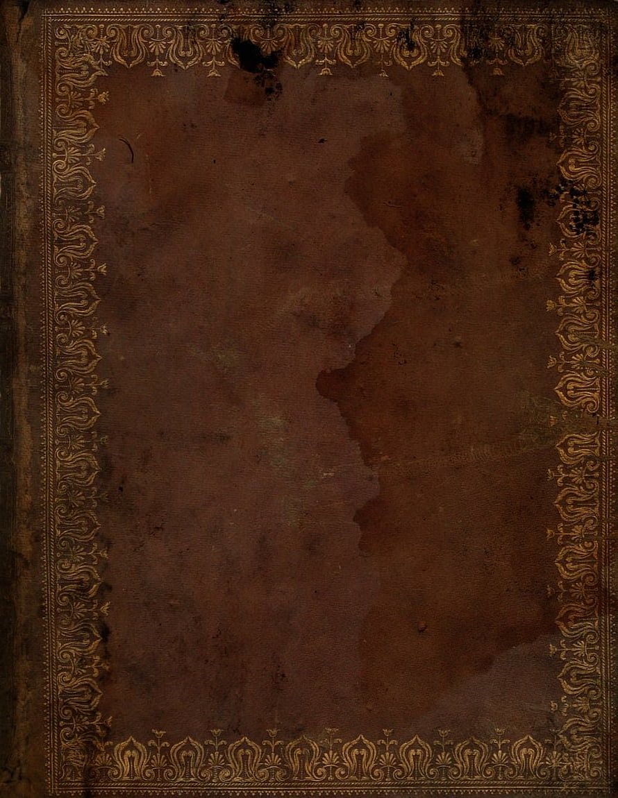 Antique Leather Book Cover with Ornate Gold Filigree Border and Aged Texture HD phone wallpaper