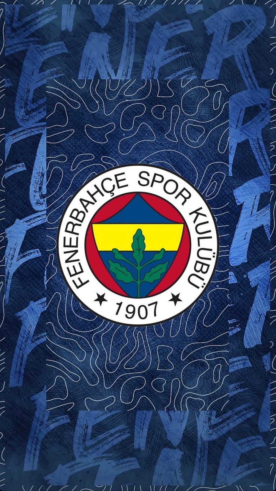 Fenerbahce Spor Kulubu Official Club Crest On Textured Navy Blue Background HD phone wallpaper