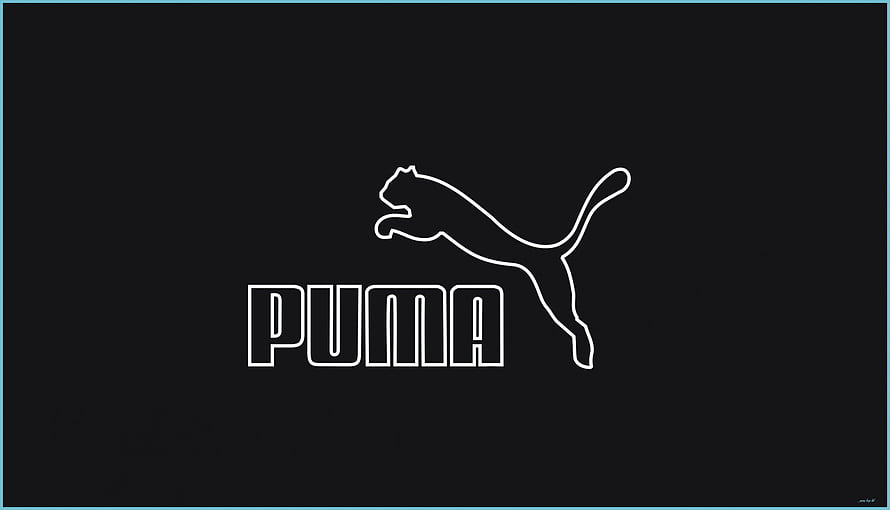 Puma Brand Logo Minimalist Outline Design on Black Background HD wallpaper