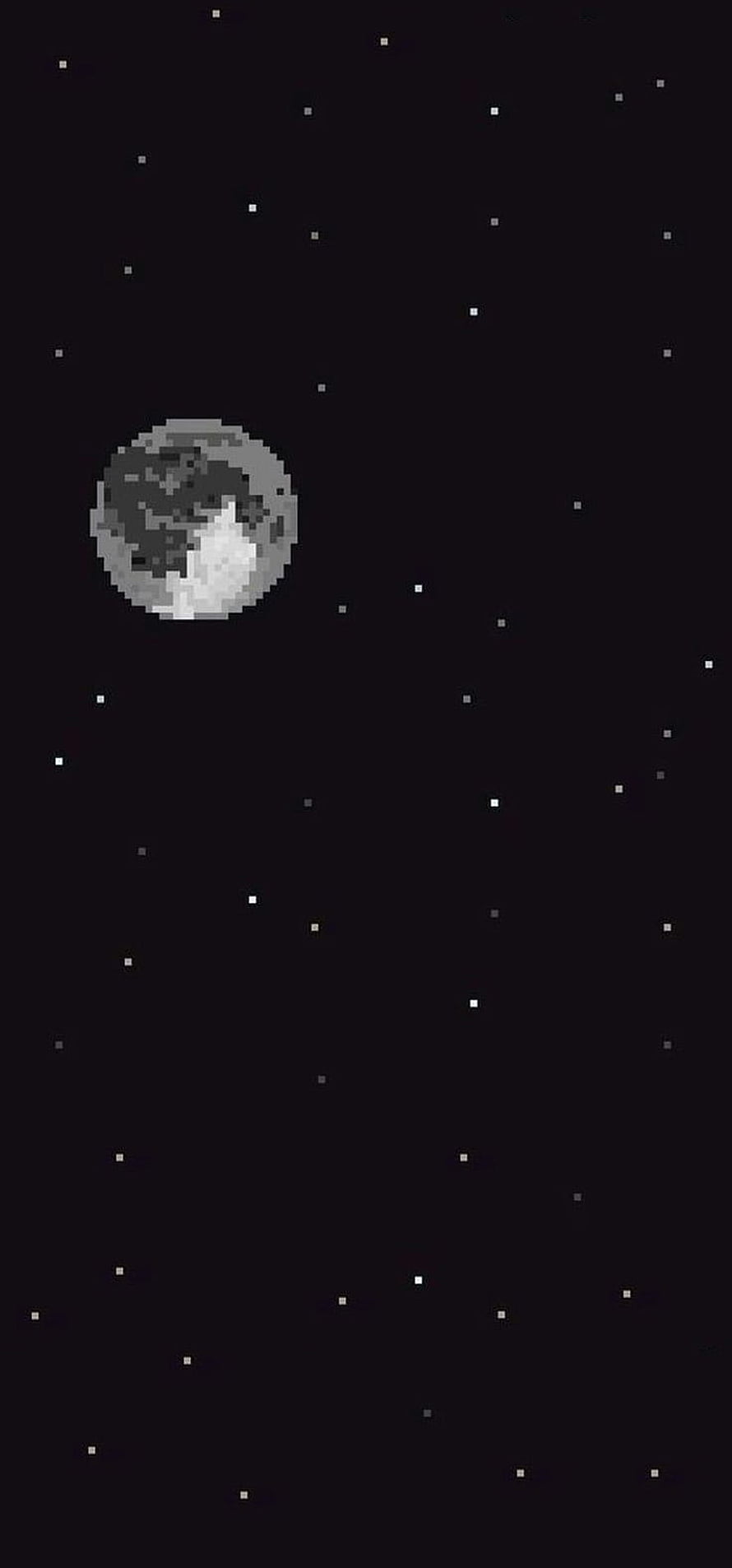 Minecraft Pixel Moon and Starry Night Sky Wallpaper HD phone wallpaper