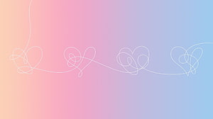 Pastel Gradient Background with White Line Art Hearts HD wallpaper