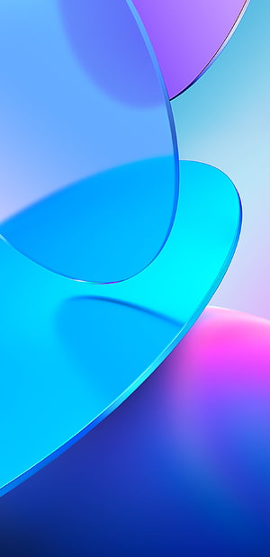 Vibrant Abstract 3D Shapes in Blue and Purple Gradient HD phone wallpaper