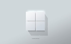 Windows 11 3D Logo on Minimalist White Background HD wallpaper