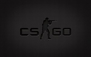 Counter-Strike Global Offensive Carbon Texture Logo with Tactical Soldier Silhouette HD wallpaper