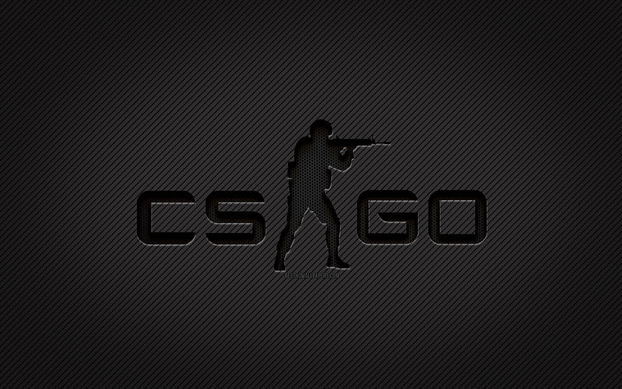 Counter-Strike Global Offensive Carbon Texture Logo with Tactical Soldier Silhouette HD wallpaper