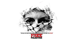 Free Palestine Protest Poster With Woman Wearing Keffiyeh Scarf HD wallpaper