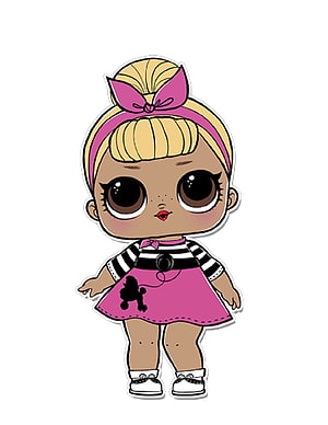 L.O.L. Surprise! Doll Character Illustration with Pink Headband and Striped Outfit HD phone wallpaper
