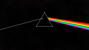 Pink Floyd Dark Side of the Moon Prism Rainbow Light Refraction Minimalist Art HD wallpaper