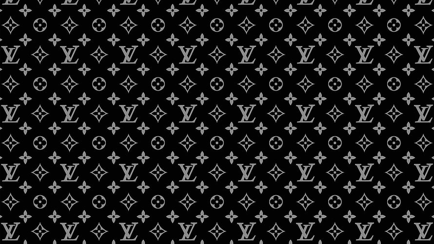 Louis Vuitton Monogram Pattern Black Background HD wallpaper