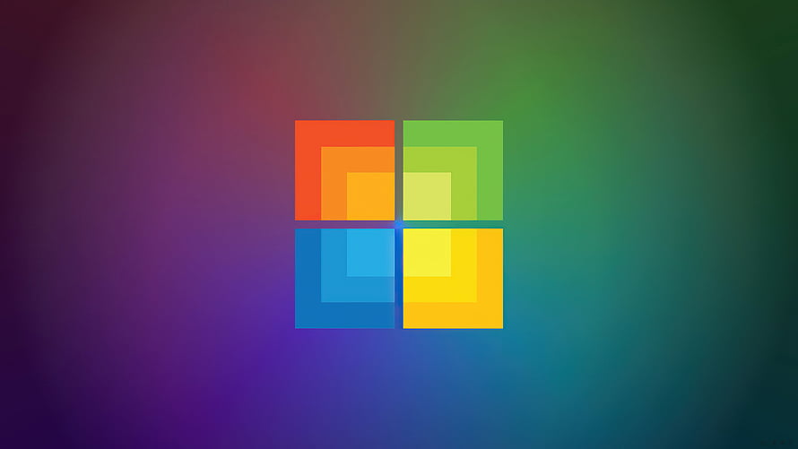 Windows 10 Logo on Vibrant Gradient Background HD wallpaper