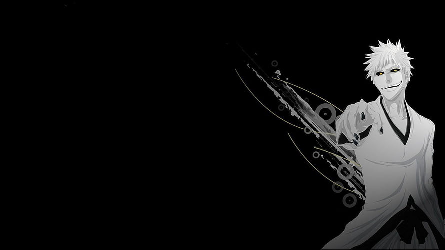 Bleach Hollow Ichigo Monochrome Anime Character Artwork HD wallpaper