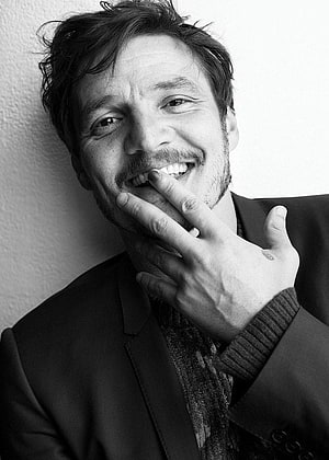 Pedro Pascal Black and White Portrait with Hand on Chin HD phone wallpaper