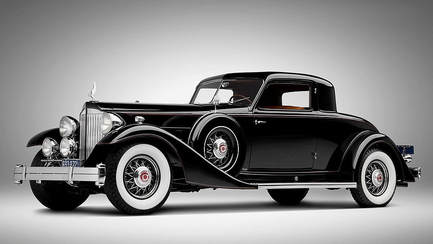 Black Vintage Rolls-Royce Classic Car Side Profile Studio Shot HD wallpaper