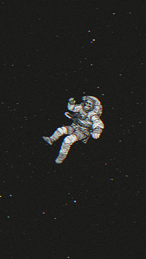 Glitch Art Astronaut Floating in Deep Space with Retro Distortion Effect HD phone wallpaper