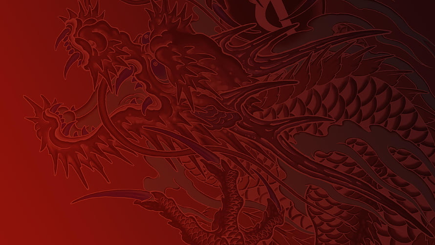 Majima Dragon Tattoo Design from Yakuza Series in Deep Red Tones HD wallpaper