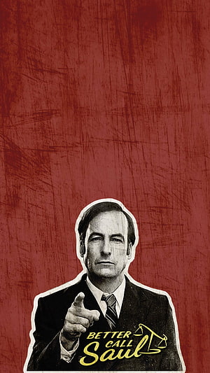 Better Call Saul Character Poster on Textured Red Background HD phone wallpaper