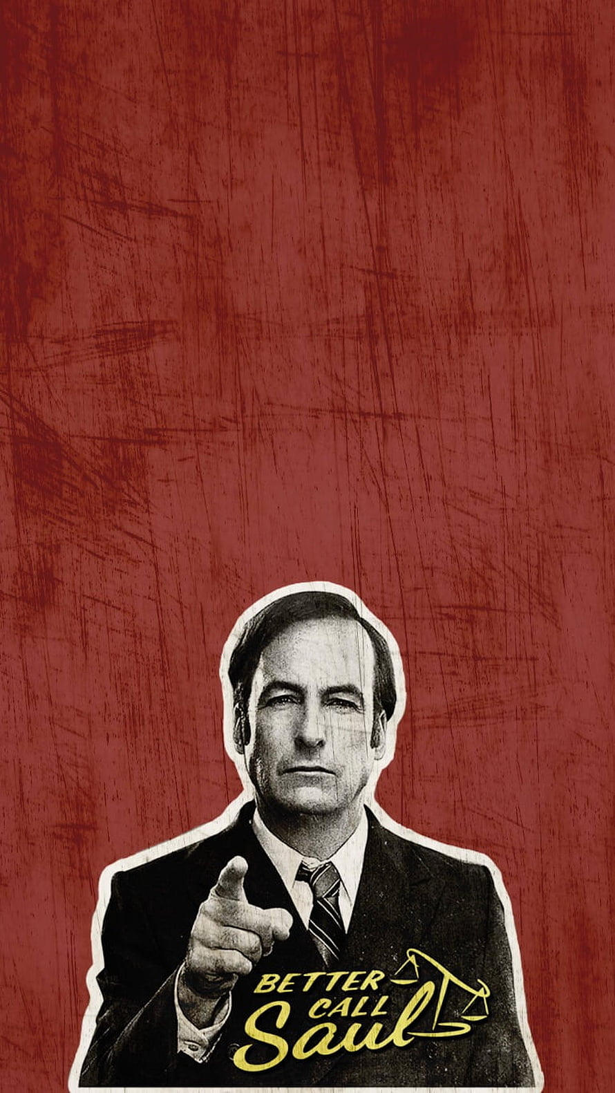 Better Call Saul Character Poster on Textured Red Background HD phone wallpaper