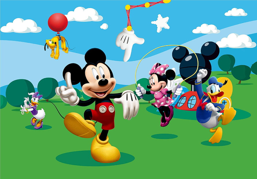 Mickey Mouse Clubhouse Characters Playing Outdoors in a Sunny Green Park HD wallpaper