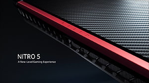 Acer Nitro 5 Gaming Laptop Carbon Fiber Texture with Red Accent Edge HD wallpaper