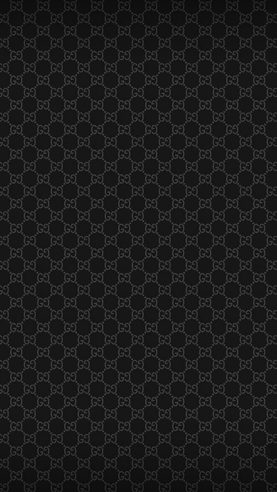 Gucci Black Monogram Pattern Luxury Minimalist Wallpaper HD phone wallpaper