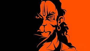 Bajrang Dal India Stylized Orange and Black Portrait Illustration HD wallpaper