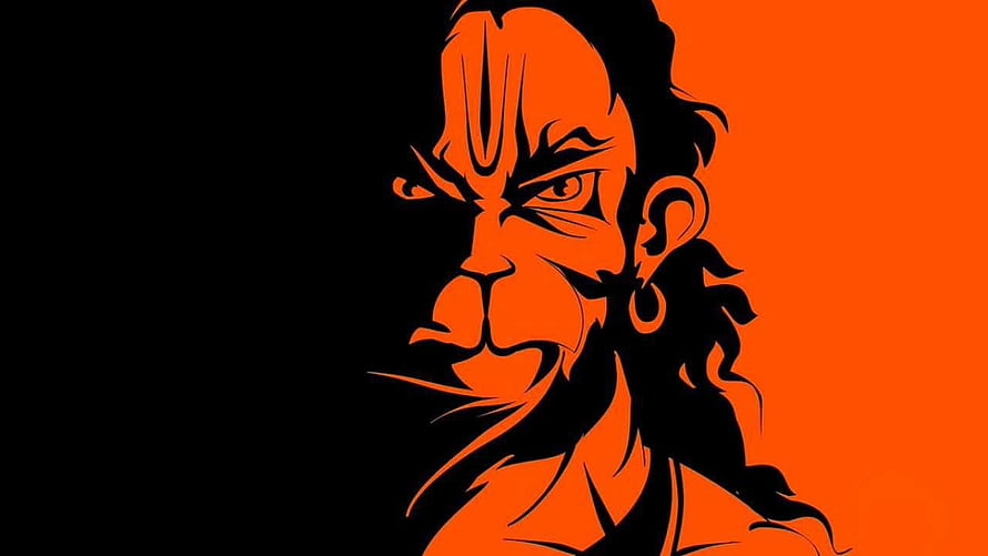 Bajrang Dal India Stylized Orange and Black Portrait Illustration HD wallpaper