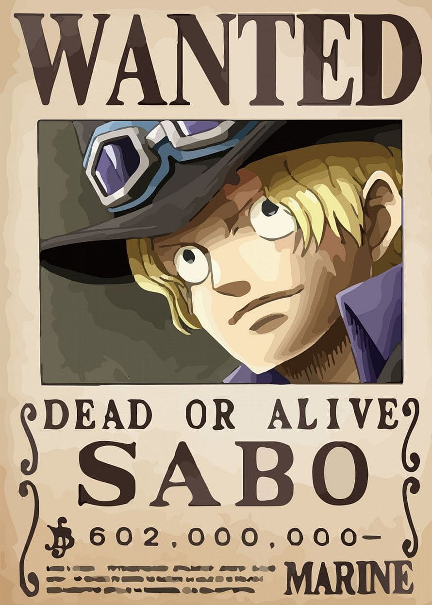 One Piece Sabo Wanted Poster with Marine Bounty and Goggles HD phone wallpaper
