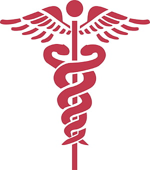 Red Caduceus Medical Symbol with Wings and Serpent on White Background HD phone wallpaper
