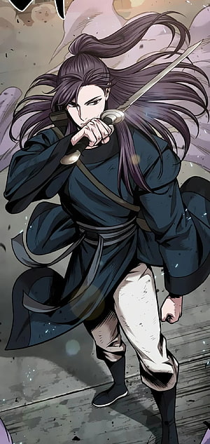 Nano Machine Manhwa Warrior Wielding Sword in Dynamic Combat Pose HD phone wallpaper