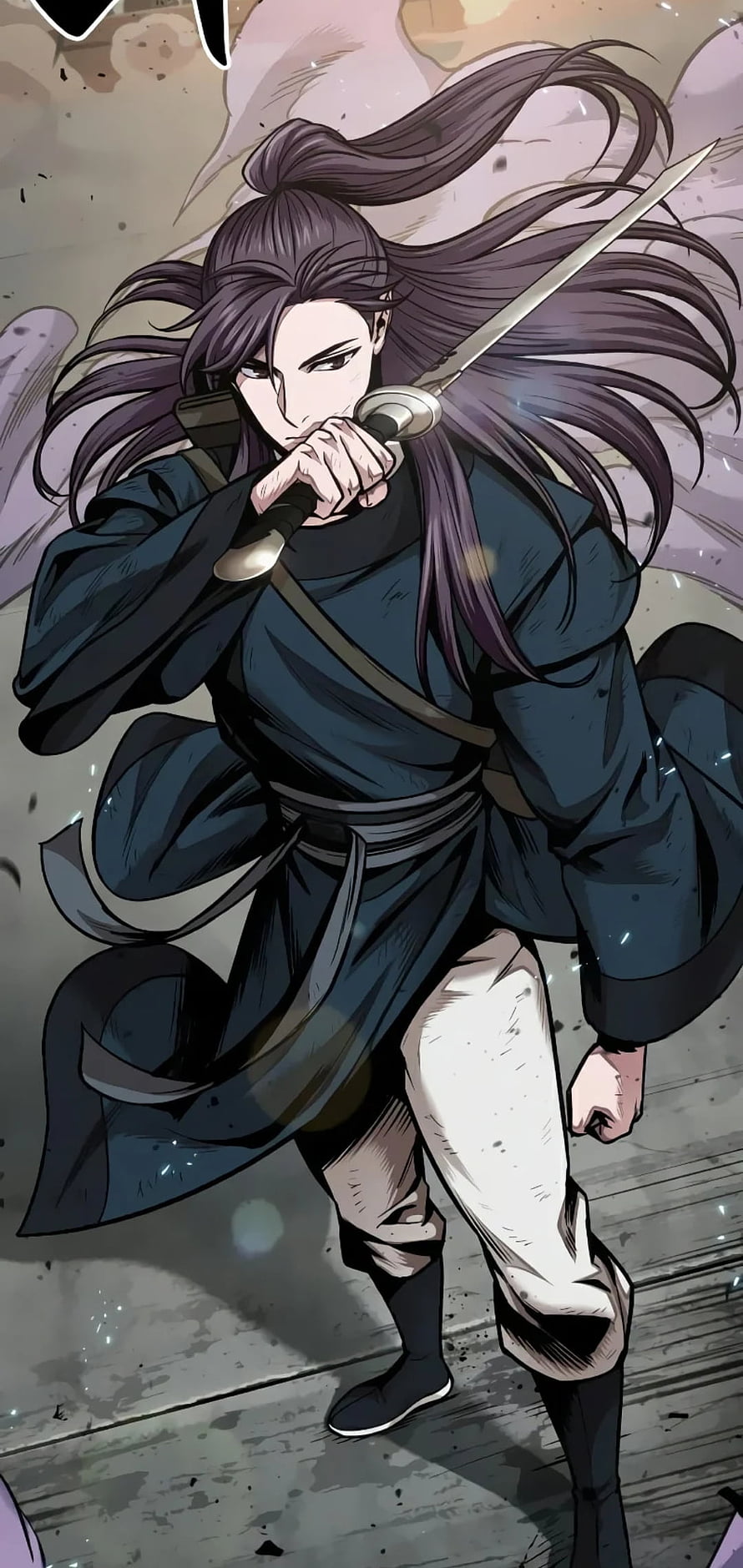 Nano Machine Manhwa Warrior Wielding Sword in Dynamic Combat Pose HD phone wallpaper