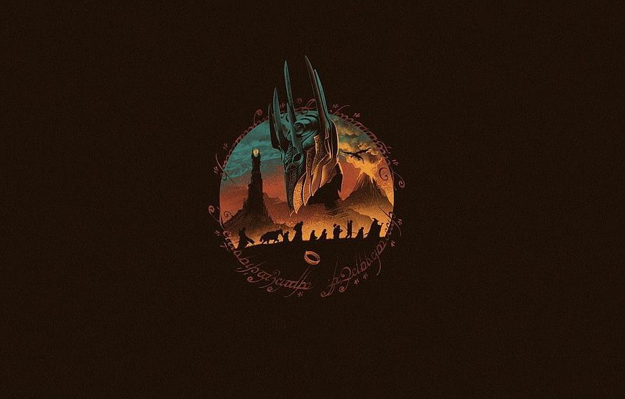 Lord of the Rings Sauron Eye and Silhouettes Fantasy Art HD wallpaper