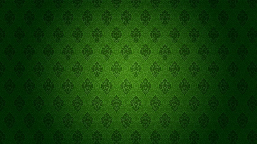 Dark Green Damask Pattern with Ornate Floral Motifs and Radial Gradient HD wallpaper