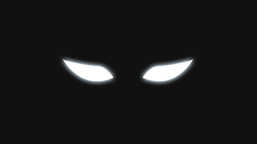 Menacing Glowing Eyes in Darkness Minimalist Horror Wallpaper HD wallpaper
