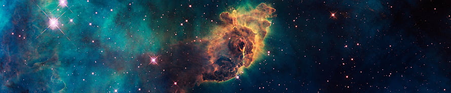 Vibrant Cosmic Nebula with Glowing Stars and Turbulent Gas Clouds in Deep Space HD wallpaper