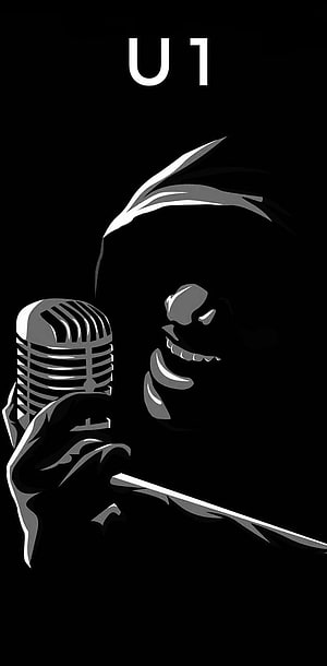 Yuvan Shankar Raja Monochrome Portrait with Vintage Microphone HD phone wallpaper