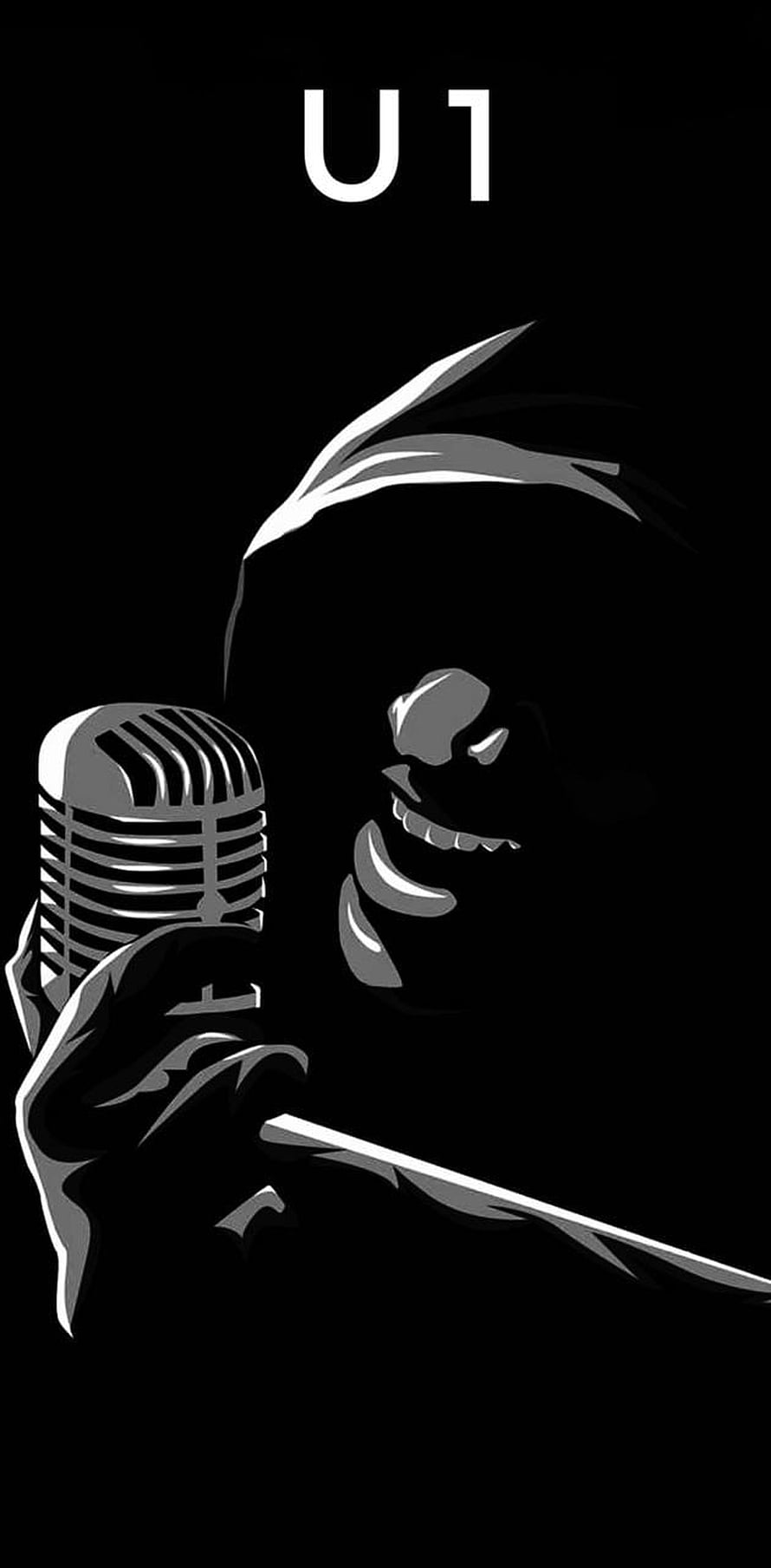 Yuvan Shankar Raja Monochrome Portrait with Vintage Microphone HD phone wallpaper