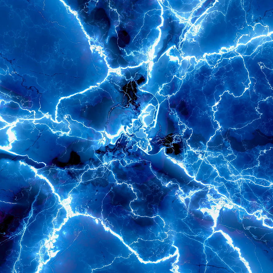 Electric Blue Lightning Storm Abstract Digital Art Wallpaper HD phone wallpaper