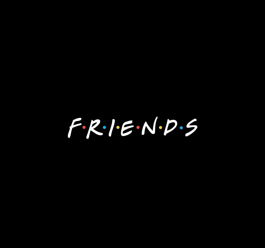 Friends TV Series Logo with Colorful Dots on Black Background HD wallpaper