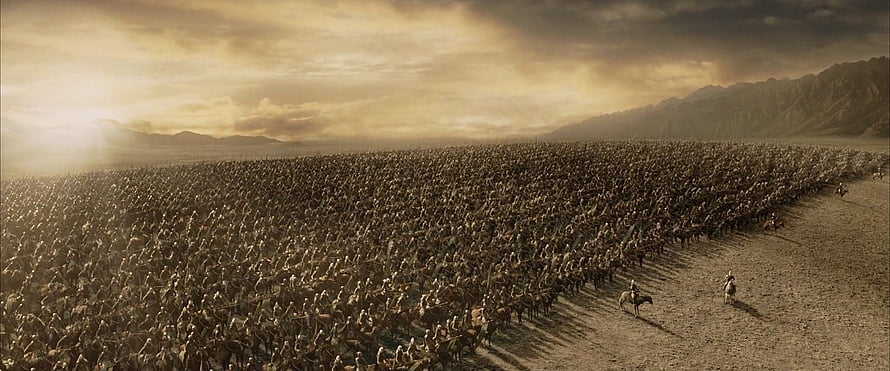 Rohirrim Cavalry Army in the Plains of Rohan from The Lord of the Rings HD wallpaper