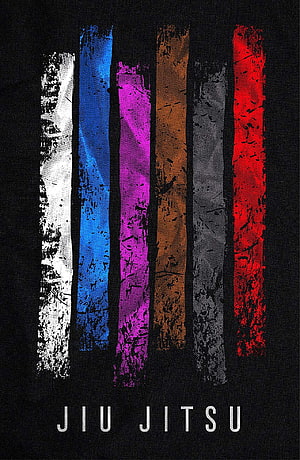 Brazilian Jiu Jitsu Belt Ranks Graphic Design on Black Fabric Background HD phone wallpaper