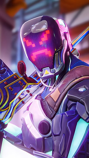 Valorant Agent Kayo Close-Up Portrait with Neon Visor and Ornate Shield HD phone wallpaper