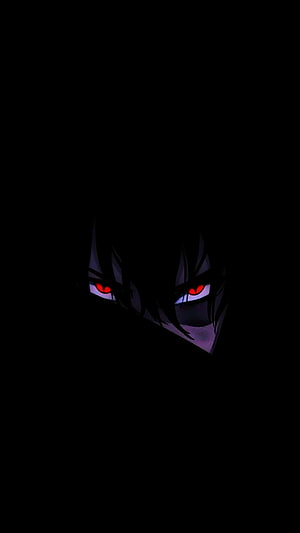 Sasuke Uchiha Sharingan Eyes in Darkness from Naruto Shippuden Anime HD phone wallpaper