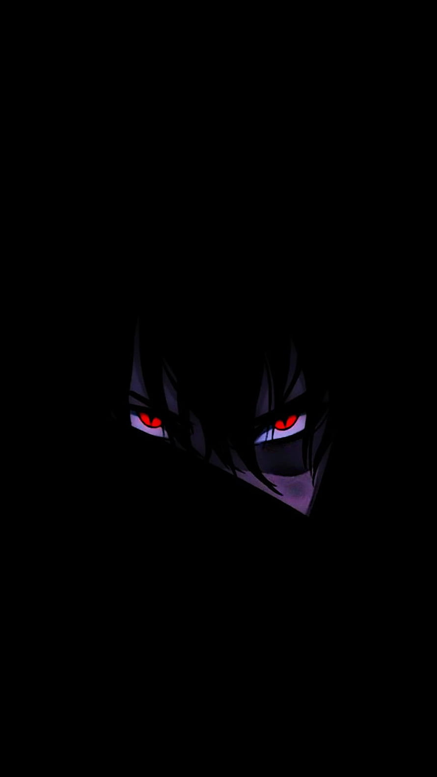 Sasuke Uchiha Sharingan Eyes in Darkness from Naruto Shippuden Anime HD phone wallpaper
