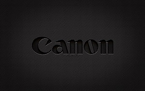 Canon Carbon Fiber Logo on Dark Textured Background HD wallpaper