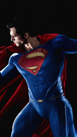 Henry Cavill as Superman in Iconic Blue Suit and Red Cape HD phone wallpaper