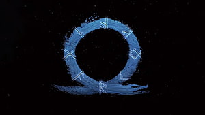 God of War Ragnarok Frost Circle Rune Emblem on Black Background HD wallpaper